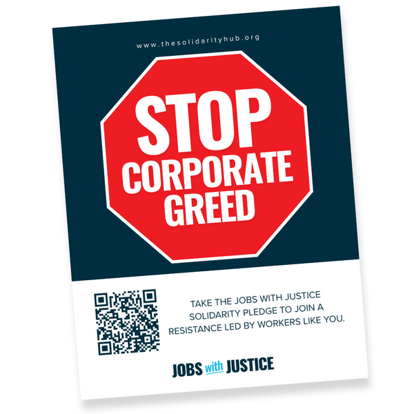Stop Corporate Greed Post Cards Pack of 50 - Shipping Only